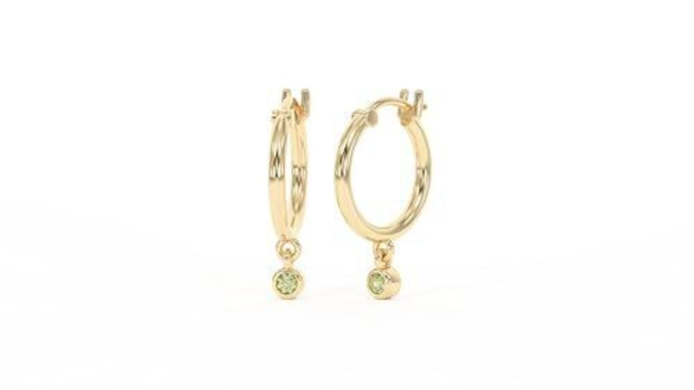 1087 18K Gold Hoop Earrings - Authentic 925 Sterling Silver Hoop Earrings
